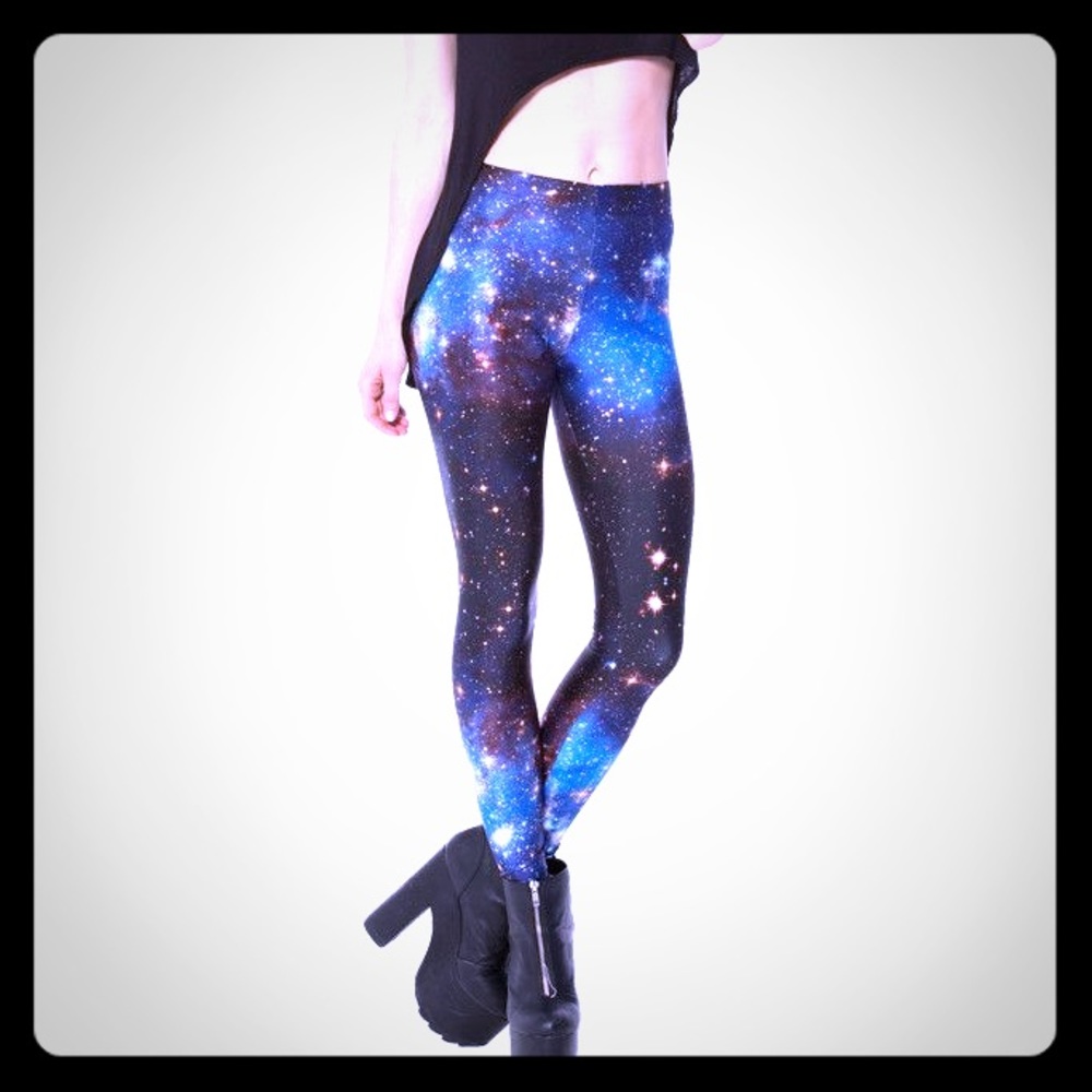Black Milk blue galaxy leggings